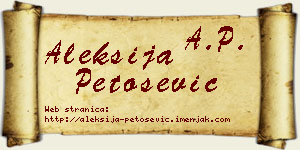 Aleksija Petošević vizit kartica